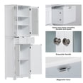 thumbnail image 3 of ChVans 6 Shelf Storage Cabinet with 4 Doors/2 Drawers, 67" Kitchen Pantry Storage Cabinet with Adjustable Shelf for Kitchen, Bathroom, White, 3 of 9