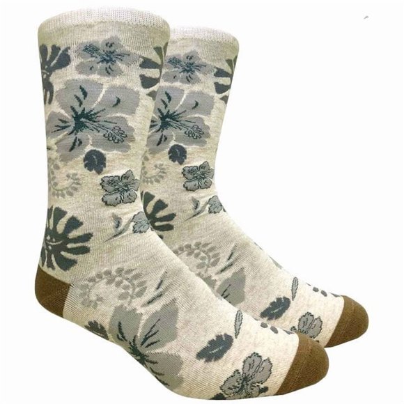 Aloha Hawaiian Floral Hibiscus Pattern Socks (Adult Large)