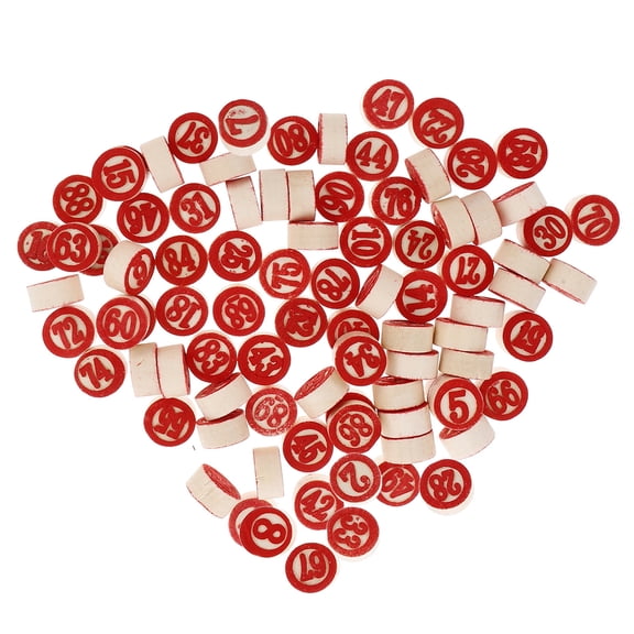 OUNONA 90pcs Wood Number Chess For Chessboard Board Game, Logical Chess Replacement Chess Pieces Party Funny Game Numbered Chess Pieces (Number 1 -90)