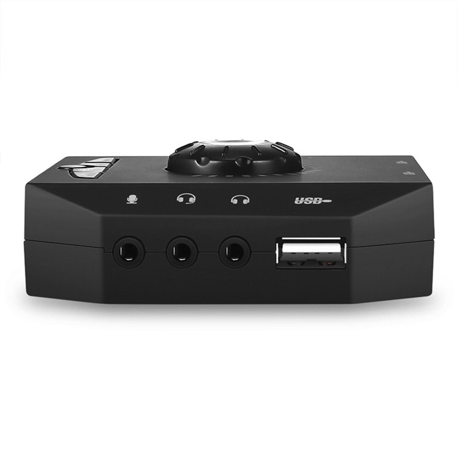 External Sound Card Mixer with LED Indicator Adjustable Volume and Mic Controls for Gaming Audio Experience