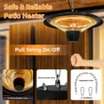 thumbnail image 4 of Outdoor Hanging Patio Heater, 1500W Electric Heating Lamp Overheating Protection Ceiling Hanging Heater for Winter, 4 of 13