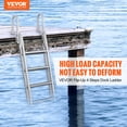 thumbnail image 2 of VEVOR Dock Ladder Flip Up 4 Steps, 350lbs Load Capacity, Aluminum Pontoon Boat Ladder with 4" Wide Step & Nonslip Rubber Mat, 2 of 9