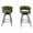Green, variant on IVV 26" Swivel Bar Stools Set of 2, Kitchen Island Counter Height Bar Chairs with Woven Back, Metal Legs and Footrest, Linen Fabric Upholstered Barstools, Green