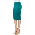 thumbnail image 5 of Made by Johnny Women's Elastic Waist Stretch Bodycon Midi Pencil Skirt Below Knee XXL JADE, 5 of 6