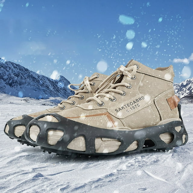 Crampons à Glace pour Randonnée Hivernale en Plein Air, Marche et Jogging, avec Crampons en Acier Inoxydable Durables