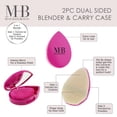 thumbnail image 3 of 2pc Dual-Sided Beauty Puff with Carrying Case & Matching Mirror for Flawless Application | Professional Beauty Blenders For Flawless Makeup Application, Pink Makeup Sponge w/Holder, 3 of 7