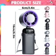 thumbnail image 3 of Gray Handheld Fan with Ice Cooler Semiconductor Rechargeable Portable Pocket Fan, Hand Fan Ai Semiconductor Cooling 21000 Rpm Motor 199-Stepless Speeds 3000Mah Battery 14-Hour Runtime, By Kingtowag, 3 of 9