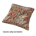 thumbnail image 3 of Throw Pillow Covers, Red Flower Paisley Soft Square Pillow Cases with Invisible Zipper for Couch Bed Sofa, Farmhouse Fall Home Decor 20"x20", 3 of 7