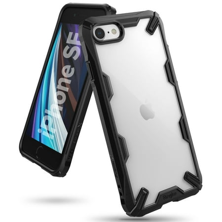 Ringke Fusion-X Case Compatible with iPhone SE 2020 / 8 / 7, Transparent Hard Back Shockproof Advanced Bumper Cover - Black