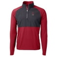 thumbnail image 2 of Men's Cutter & Buck  Scarlet Ohio State Buckeyes Alumni Logo Adapt Eco Knit Hybrid Recycled Quarter-Zip Pullover Top, 2 of 3