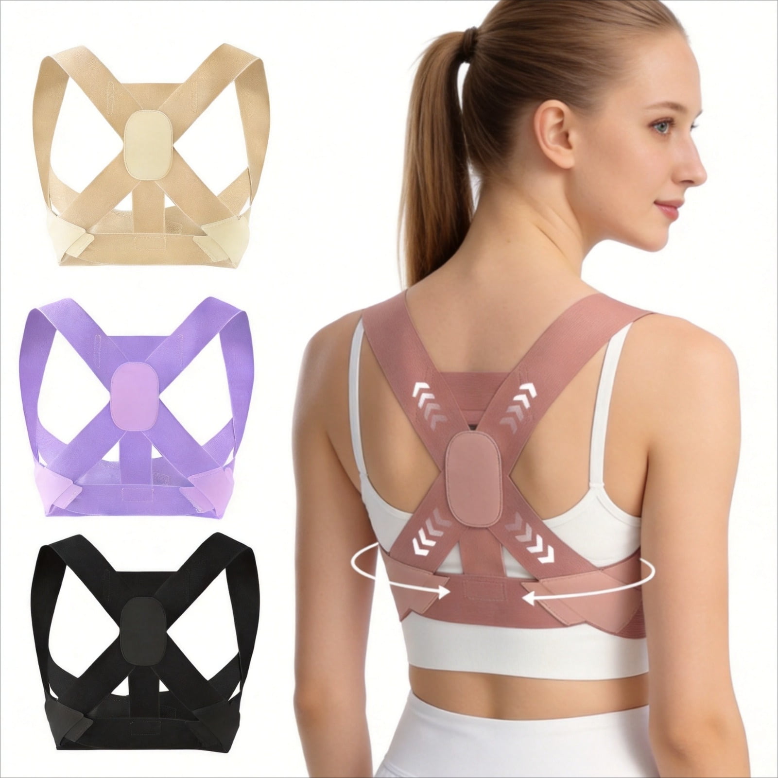 Posture Corrector Adjustable Body Posture Correcting Brace Invisible Upper Back Support Shoulder Straightener for Men and Women