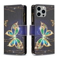 thumbnail image 2 of Dteck Wallet Case for iPhone 14 Pro Max 6.7 inch, Magnetic Pattern PU Leather Kickstand Wrist Strap Case Durable Flip Zipper Handbag Card Holder Cover for iPhone 14 Pro Max,Gold Butterfly, 2 of 7