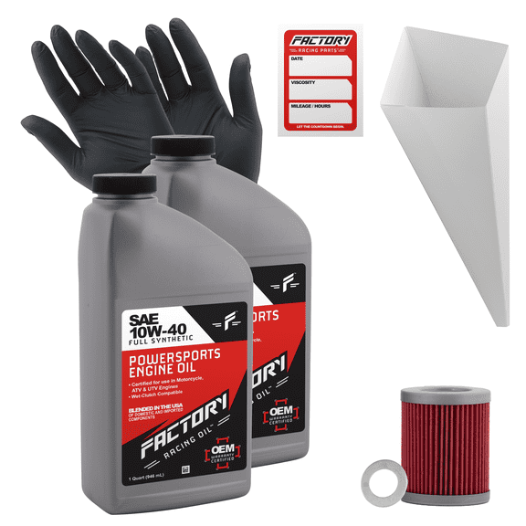 Factory Racing Parts 10W40 2Qt Oil Change Kit Fits Suzuki LT-F160 Quadrunner