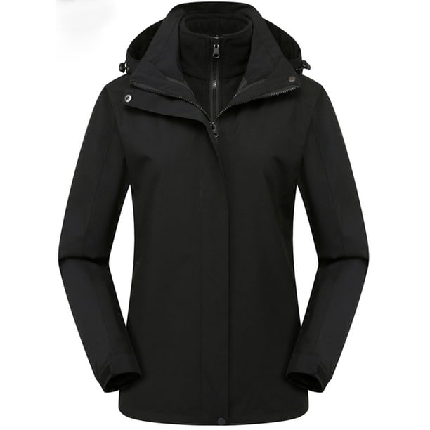 Chaquetas y abrigos casuales sin capucha de manga larga para mujer, chaqueta impermeable lisa con capucha para exteriores, abrigo superior a prueba de viento para mujer