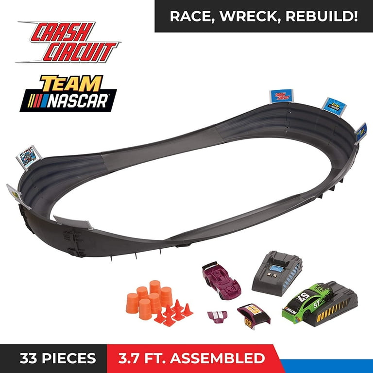 TEAM NASCAR Cars Set Toy: Short Track Speedway Crash Circuit Race