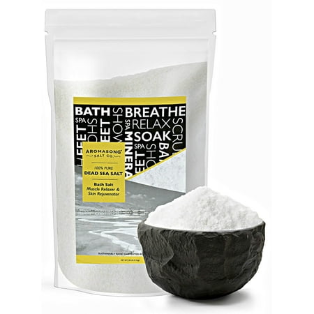 Aromasong Dead Sea Salt - Spa Bath Salt - 19 Lbs Fine Grain Bulk - 100% Pure - Better Absorbing Than Epsom Salt - Soak for Women & Men for Skin Issues and to Relax Tired Muscles - Resealable Pack