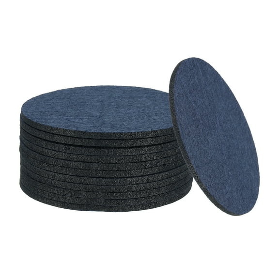 Felt Drink Coasters, 3 Inch Coffee Cup Coasters Protect Furniture and Table from Home Bar Use Navy Blue