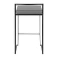 thumbnail image 5 of Fuji Contemporary Stackable Counter Stool in Black with Grey Faux Leather Cushion by LumiSource - Set of 2, 5 of 7