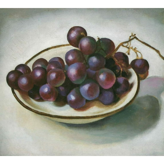 Grapes On White Dish-O'Keeffe - CANVAS OR FINE PRINT WALL ART