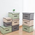thumbnail image 3 of Home Fabric Folding Storage Box Foldable Multi-purpose Clothing Organizer Portable Non-woven Bust-proof Box, 3 of 9