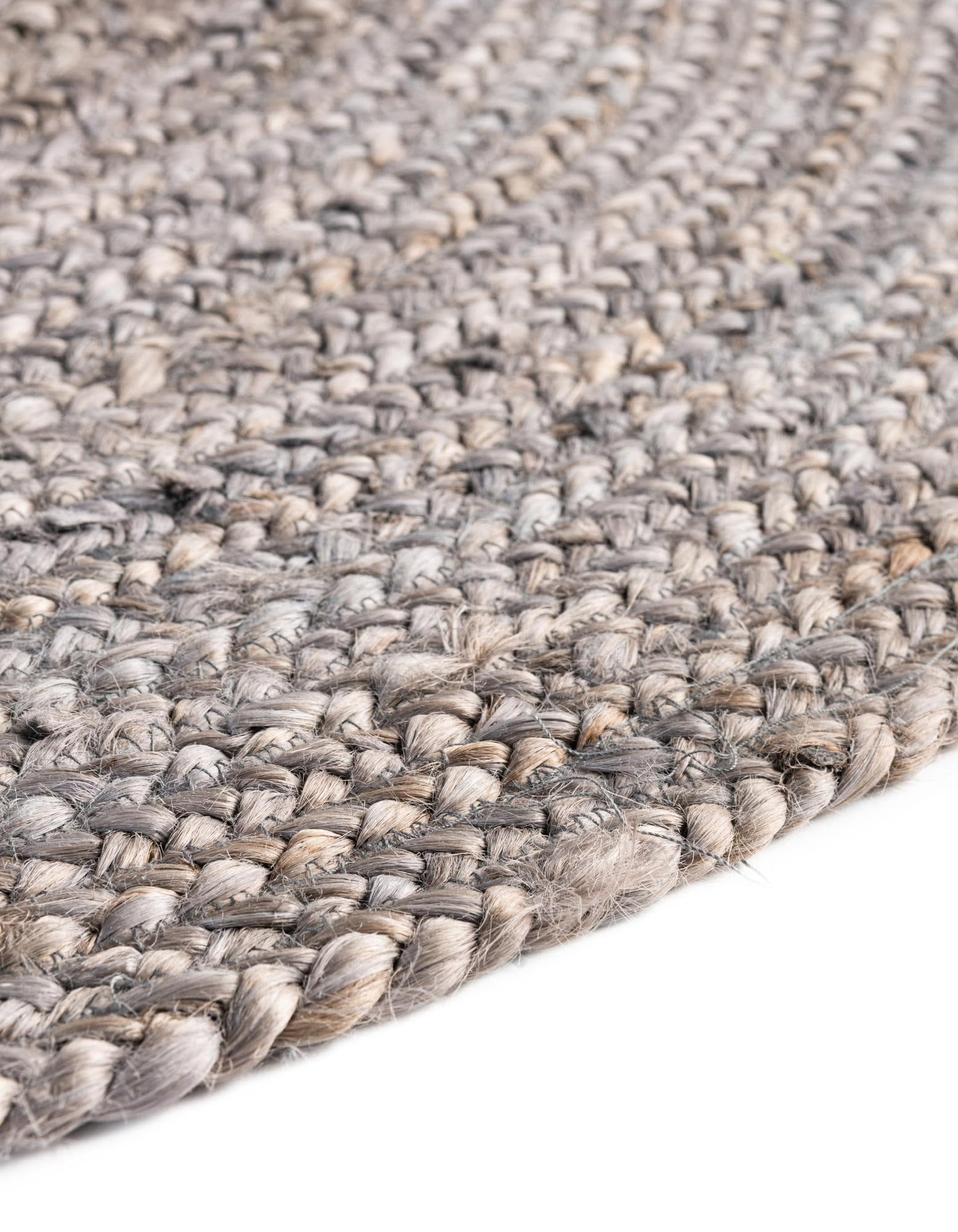 Indian Handmade Braided Pure Gray Jute Area Rug 2 x 2 Feet Round (61 cm x 61 cm), Home Decor Rugs