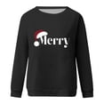 thumbnail image 4 of Raglan Sleeve Sweatshirts Tops for Women 2025 Merry Letter Print Christmas Shirts Long Sleeve Crewneck Pullover (S, Black 02), 4 of 4