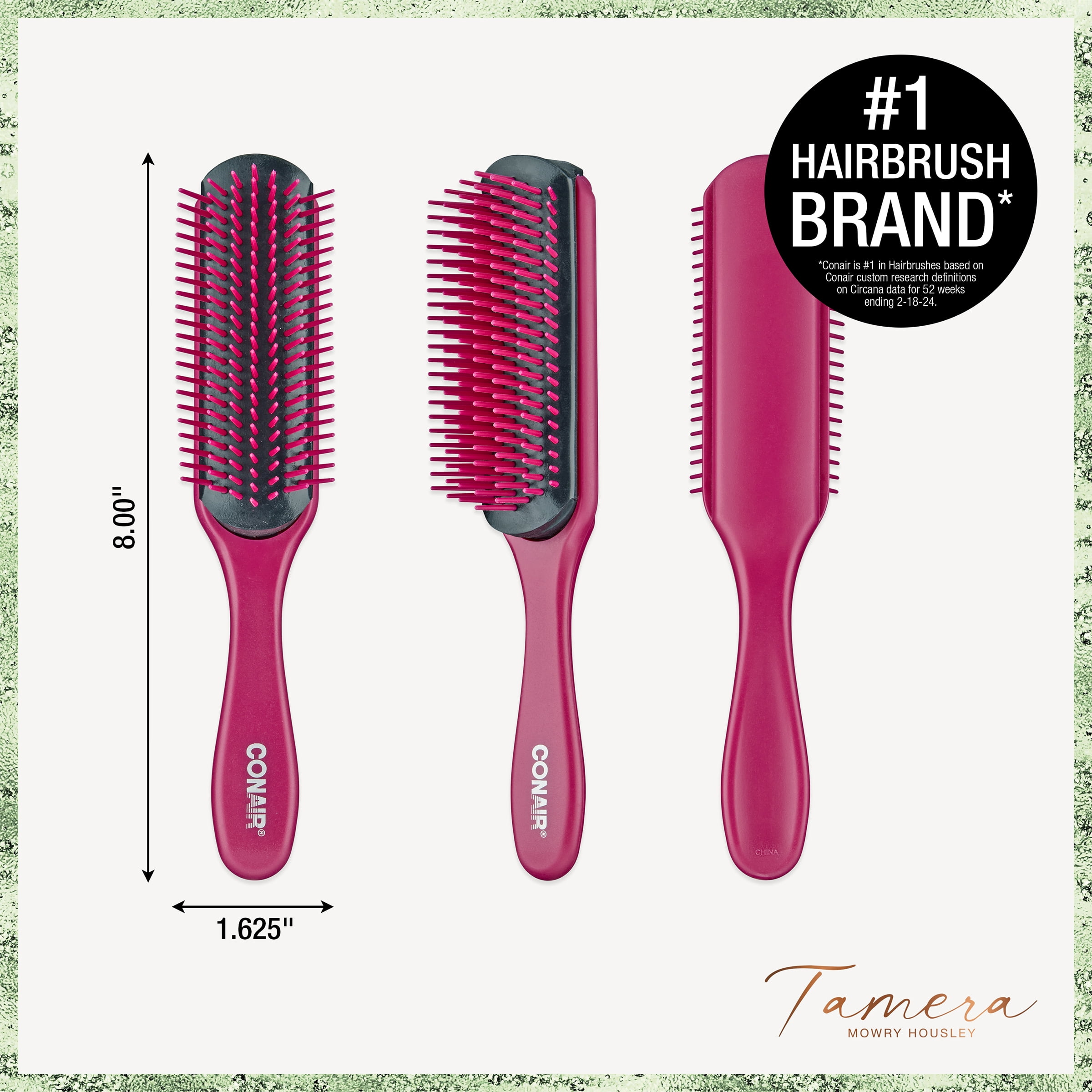 Conair x Tamera Mowry Housley Curl Definition Hair Brush, Red