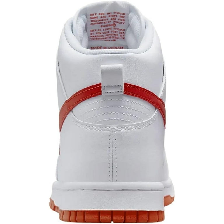 Men's Nike Dunk HI Retro White/Picante Red-White (DV0828 100