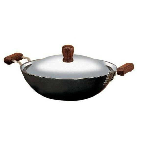 Futura IL23 Induction Compatible Hard Anodised Flat Bottom Deep Fry Pan / Kadhai with Steel Lid, 2.5 Liter