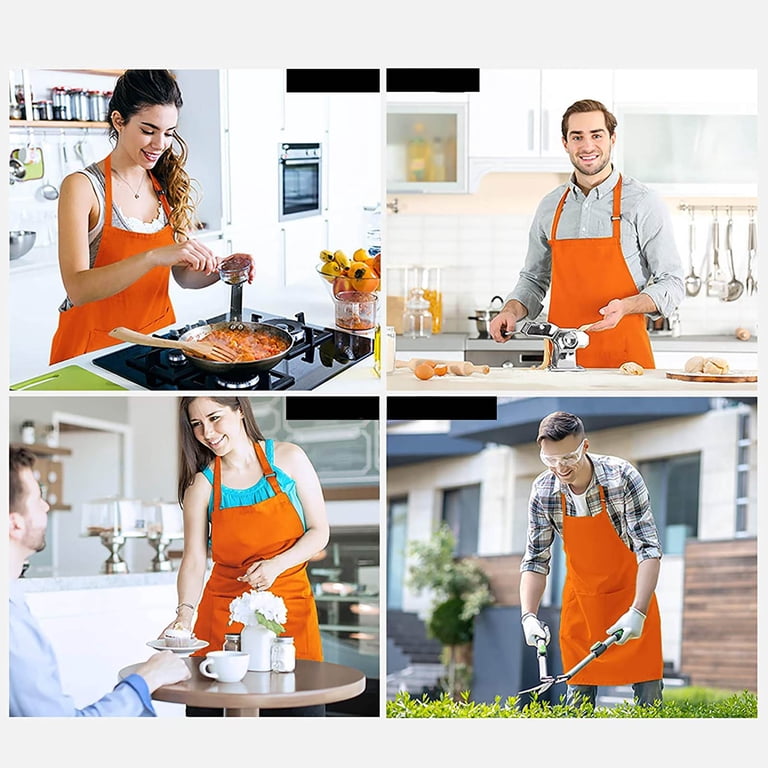 Orange Chef Works Unisex Butcher Apron,Chef Apron for Men and