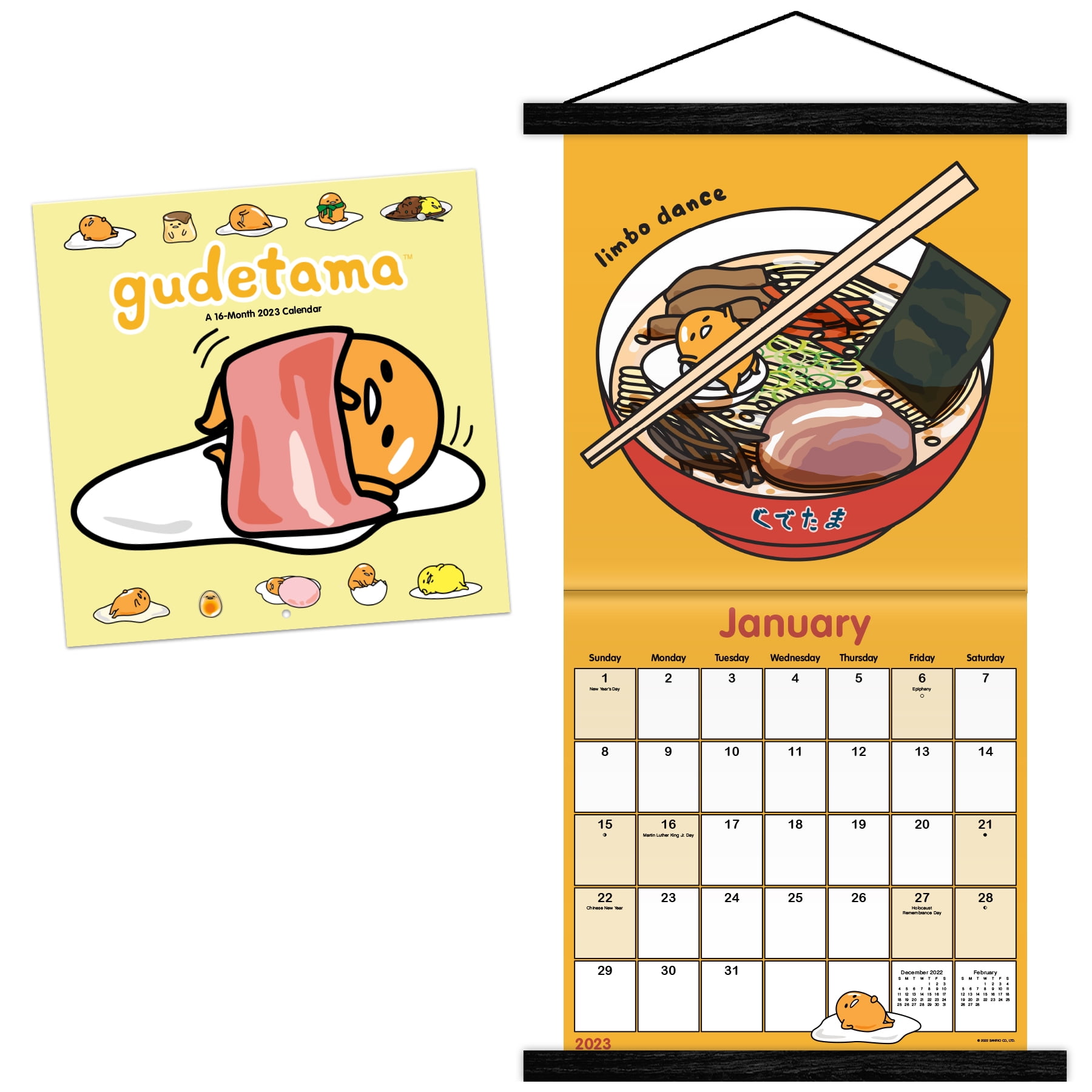 Trends International 2023 Gudetama Wall Calendar & Frame