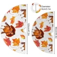 thumbnail image 4 of FMSHPON Thanksgiving Turkey Hats Fall Maple Leaves Xmas Christmas Tree Skirt Stand Mat for Holiday Party Decoration Indoor Outdoor 48 inches, 4 of 6
