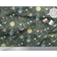 thumbnail image 2 of Soimoi polyester Crepe Fabric Planet & Sun Galaxy Printed Craft Fabric by the Yard 42 Inch Wide, 2 of 3