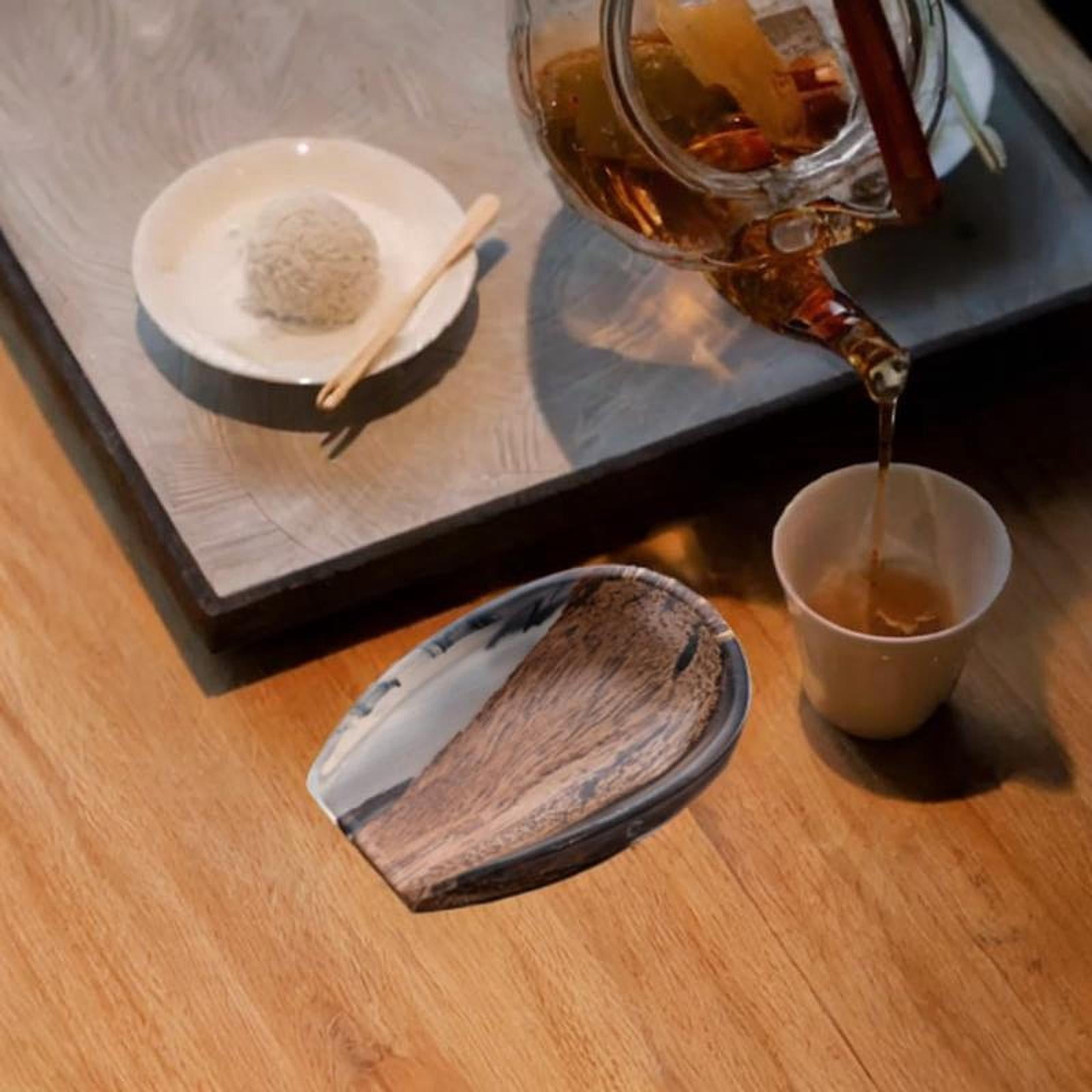 CarpNettore Coffee Bean Cup Cha He Tray Wood Resin Coffee Accessory Measuring Tray Weighing Color A