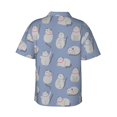 thumbnail image 3 of Daiia Cute Fat Cat Hawaiian Shirt for Men Gentle Cotton Regular Short Sleeve Casual-Large, 3 of 9