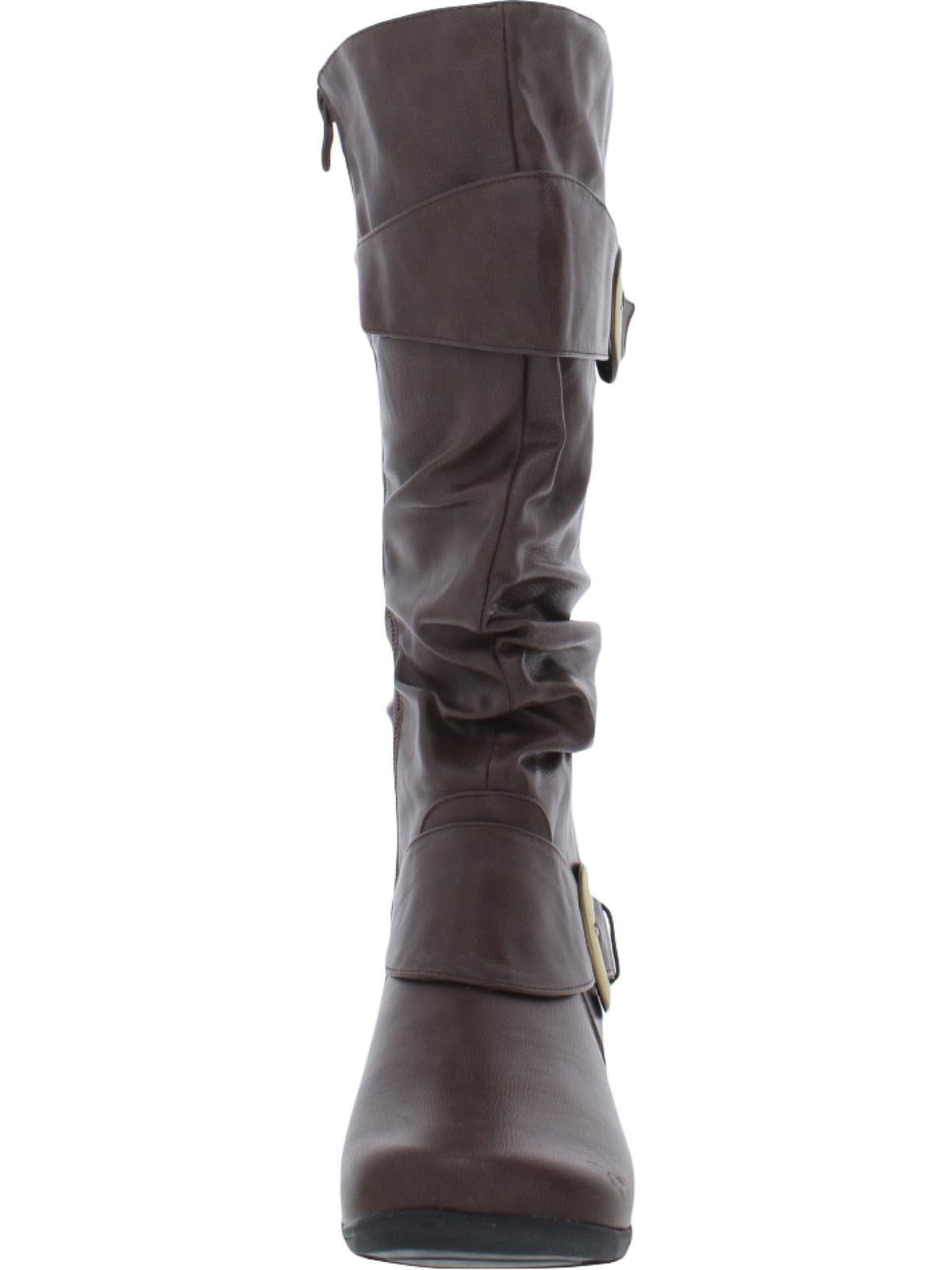 Women's Journee Collection Paris Extra Wide Calf Slouch Boot Brown Faux Leather 8 M