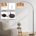 thumbnail image 2 of SUNMORY Floor Lamps for Living Room with 12W LED Bulb, Arc Floor Lamp with 3 Color Temperatures, Farmhouse Floor Lamps with Adjustable Rattan & Fabric Shades, Boho Standing Lamp for Bedroom, Corner, 2 of 10