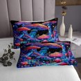 thumbnail image 3 of Erosebridal Galaxy Plant Coverlet Set King, Neon Red Mushroom Bedding Set, Jungle Botanical Decor, 3 of 5