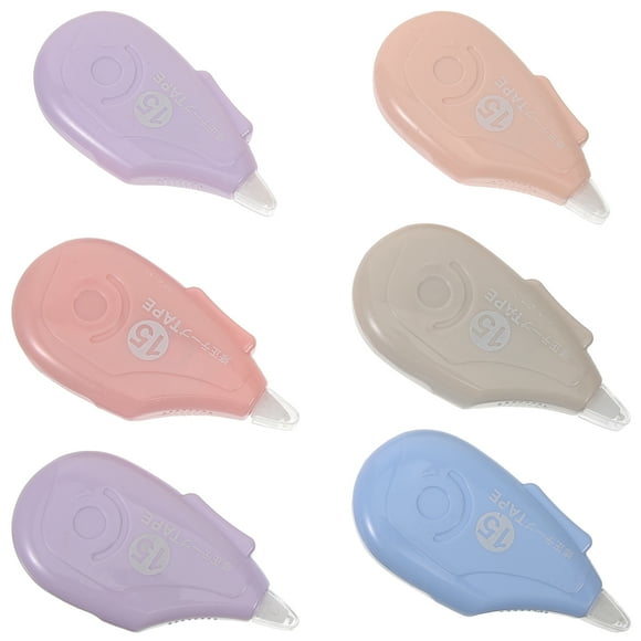 6 cintas correctoras para oficina y útiles escolares (color aleatorio)