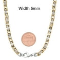 thumbnail image 2 of 5mm Polished 14k Yellow Gold Plated Stainless Steel Flat Byzantine Chain Necklace, 30 inches, 2 of 5