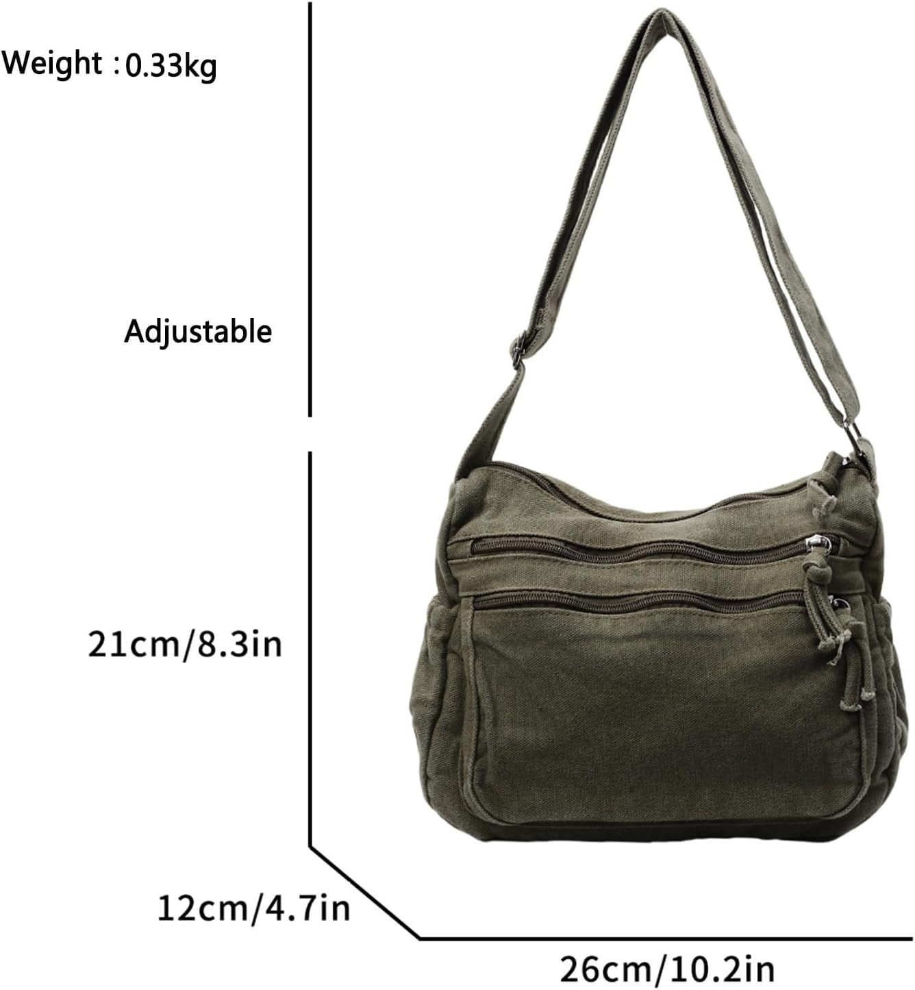 Canvas Crossbody Bags for Women Men Tote Shoulder Purses with Zipper Pockets Women's Messenger Handbags Purse