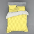 thumbnail image 2 of Yellow Duvet Cover Set, Circles in Squares Dots Like Patterned Modern Cool Geometric Print, Bedding Set with Shams and Fitted Sheet, 3 Sizes, by Ambesonne, 2 of 3