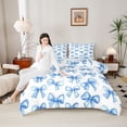 thumbnail image 4 of Castle Fairy Girly Ribbon Bow Full Size Comforter Sets,Dreamy Blue Bow Tie Bedding Sets, 4 of 8