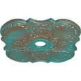 thumbnail image 3 of 29"OD x 3 5/8"ID x 1 3/8"P Flower Ceiling Medallion (Fits Canopies up to 6 1/4"), Hand-Painted Copper Green Patina, 3 of 6