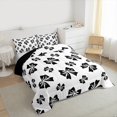 thumbnail image 3 of Manfei Cute Pink Bow Bedding Comforter Set,Lovely Bow Knot Twin Comforter Sets,White Black Bowtie Bedding Set For Princess,Breathable Home Decor Reversible,2pcs, 3 of 8