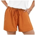 thumbnail image 3 of vigerkar Casual Shorts for Women Comfy Elastic Waist Drawstring Pocket Shorts Pants Orange, XXL, 3 of 9