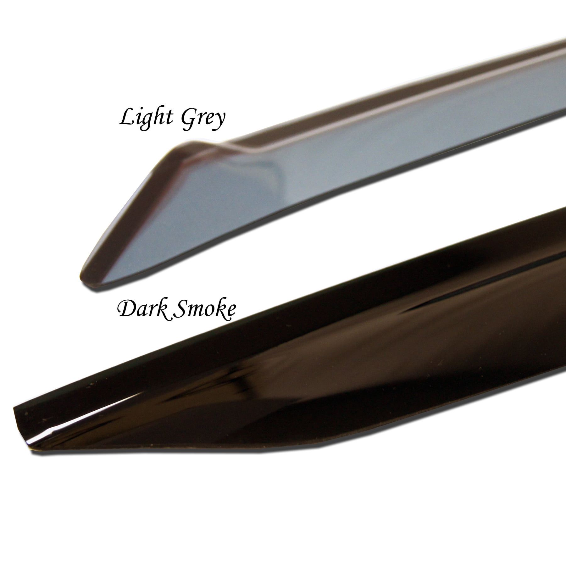 Tuningpros LWD2-114i In-Channel Window Visor Deflector Rain Guard Light Grey 4 Pcs Set For 2000-2004 Dodge Dakota Quad Cab/Extended Cab