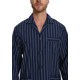thumbnail image 4 of Apparonia Conjunto de Pijamas para Hombre de Algodón con Cuello con Muesca Pijamas para Hombre de Manga Larga Ropa de Dormir para Hombre con Bolsillos y Frente Fly Rayas Azul Oscuro XXL, 4 of 7