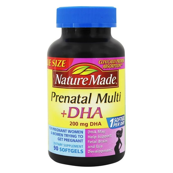 Nature Made - Multi Prénatal + DHA 200 Mg. - 90 Gélules Liquides