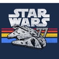 thumbnail image 2 of Mens Star Wars Millennium Falcon 77' Vintage Stripes T Shirt, 2 of 4